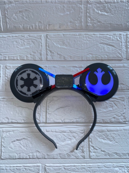 Disney Star Wars Light-Up Headband Ears in Black with Red & Blue Accents main image 8
